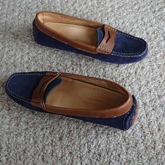 Faconnable leather moccasins in navy blue size 36.5 - Picture 5 of 15